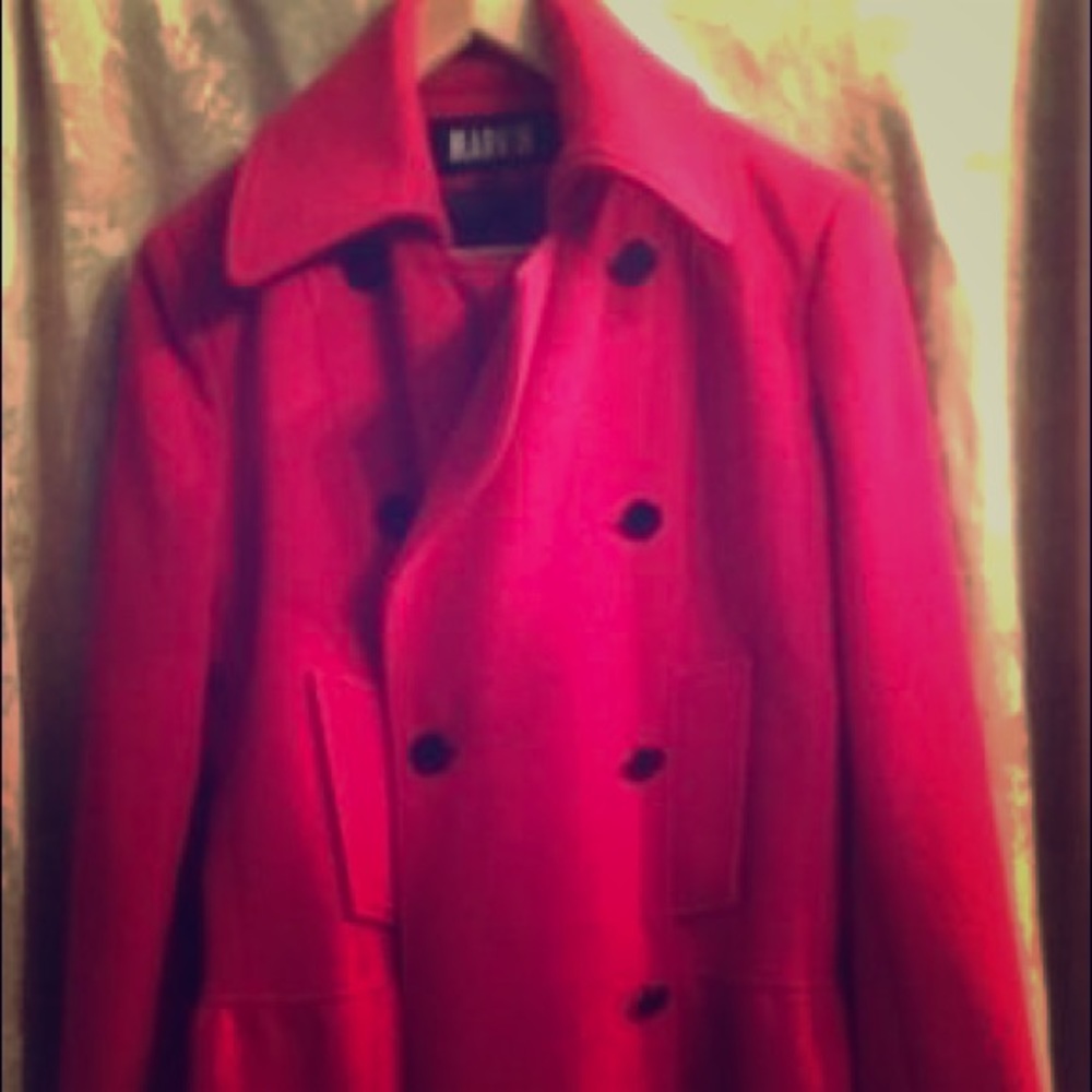 Marvin Richards Red Wool Pea Coat